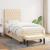 Pat box spring cu saltea, crem, 90x200 cm, textil GartenMobel Dekor