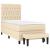 Pat box spring cu saltea, crem, 90x200 cm, textil GartenMobel Dekor