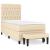 Pat box spring cu saltea, crem, 90x200 cm, textil GartenMobel Dekor