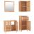 Set mobilier de baie, 4 piese, lemn masiv de nuc GartenMobel Dekor