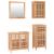 Set mobilier de baie, 4 piese, lemn masiv de nuc GartenMobel Dekor