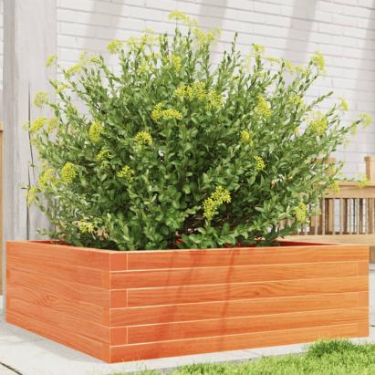 Jardinieră de grădină, maro ceruit, 70x70x23 cm, lemn masiv pin GartenMobel Dekor