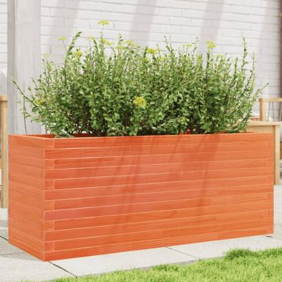 Jardinieră grădină, maro ceruit, 110x40x45,5 cm, lemn masiv pin GartenMobel Dekor