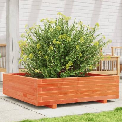 Jardinieră grădină, maro ceruit, 90x90x26,5 cm, lemn masiv pin GartenMobel Dekor