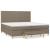 Pat box spring cu saltea, gri taupe, 200x200 cm, textil GartenMobel Dekor