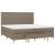 Pat box spring cu saltea, gri taupe, 200x200 cm, textil GartenMobel Dekor
