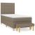 Pat box spring cu saltea, gri taupe, 90x190 cm, textil GartenMobel Dekor