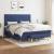 Pat continental cu saltea, albastru, 160x200cm, material textil GartenMobel Dekor