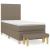 Pat box spring cu saltea, gri taupe, 90x190 cm, textil GartenMobel Dekor