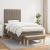 Pat box spring cu saltea, gri taupe, 90x190 cm, textil GartenMobel Dekor
