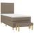 Pat box spring cu saltea, gri taupe, 90x190 cm, textil GartenMobel Dekor