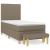 Pat box spring cu saltea, gri taupe, 90x200 cm, textil GartenMobel Dekor
