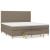 Pat box spring cu saltea, gri taupe, 200x200 cm, textil GartenMobel Dekor