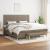 Pat box spring cu saltea, gri taupe, 200x200 cm, textil GartenMobel Dekor