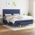 Pat continental cu saltea, albastru, 160x200cm, material textil GartenMobel Dekor