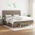 Pat box spring cu saltea, gri taupe, 200x200 cm, textil GartenMobel Dekor