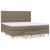 Pat box spring cu saltea, gri taupe, 200x200 cm, textil GartenMobel Dekor