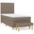Pat box spring cu saltea, gri taupe, 90x200 cm, textil GartenMobel Dekor