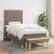 Pat box spring cu saltea, gri taupe, 90x200 cm, textil GartenMobel Dekor