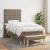 Pat box spring cu saltea, gri taupe, 100x200 cm, textil GartenMobel Dekor