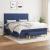 Pat continental cu saltea, albastru, 160x200cm, material textil GartenMobel Dekor