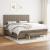 Pat box spring cu saltea, gri taupe, 200x200 cm, textil GartenMobel Dekor