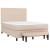 Pat box spring cu saltea, cappuccino, 140x190cm piele ecologică GartenMobel Dekor