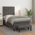 Pat box spring cu saltea, gri, 90x190 cm, piele ecologică GartenMobel Dekor