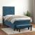 Pat box spring cu saltea, albastru închis, 90x190 cm, catifea   GartenMobel Dekor