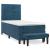 Pat box spring cu saltea, albastru închis, 90x190 cm, catifea GartenMobel Dekor