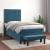 Pat box spring cu saltea, albastru închis, 90x190 cm, catifea GartenMobel Dekor