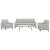 Set de canapele cu perne, 3 piese, gri deschis, catifea GartenMobel Dekor
