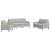 Set de canapele cu perne, 3 piese, gri deschis, catifea GartenMobel Dekor