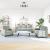 Set de canapele cu perne, 3 piese, gri deschis, catifea GartenMobel Dekor