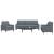 Set de canapele cu perne, 3 piese, gri închis, catifea GartenMobel Dekor