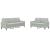 Set de canapele cu perne, 2 piese, gri deschis, catifea GartenMobel Dekor