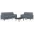Set de canapele cu perne, 2 piese, gri închis, catifea GartenMobel Dekor