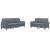 Set de canapele cu perne, 2 piese, gri închis, catifea GartenMobel Dekor