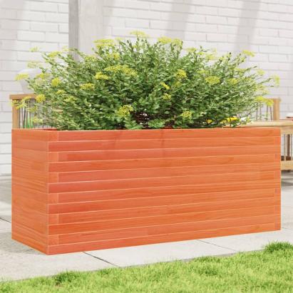 Jardinieră grădină, maro ceruit, 110x40x46 cm, lemn masiv pin GartenMobel Dekor