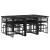 Set mobilier de exterior cu perne, 11 piese, negru, poliratan GartenMobel Dekor