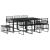 Set mobilier de grădină, 11 piese, negru, poliratan GartenMobel Dekor
