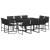 Set mobilier de grădină, 11 piese, cu perne, negru, textilenă GartenMobel Dekor