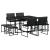 Set mobilier de grădină, 9 piese, cu perne, negru, textilenă GartenMobel Dekor