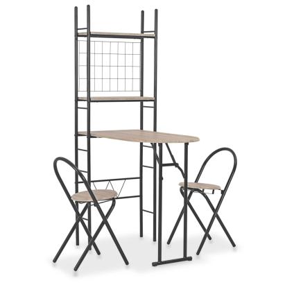 Set mobilier bucătărie, suport depozitare, 3 piese, MDF și oțel GartenMobel Dekor