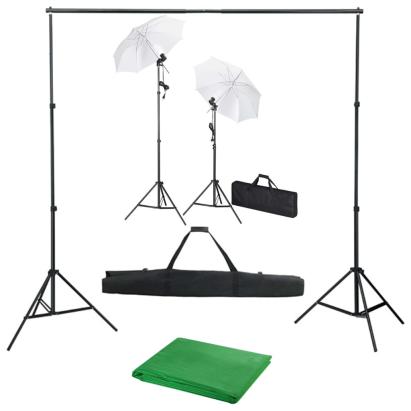 Kit studio foto cu fundal, lămpi și umbrele GartenMobel Dekor