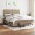 Pat continental cu saltea, gri taupe, 180x200 cm, textil GartenMobel Dekor