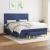 Pat box spring cu saltea, albastru, 180x200 cm, material textil GartenMobel Dekor