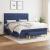 Pat box spring cu saltea, albastru, 180x200 cm, material textil GartenMobel Dekor