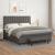 Pat box spring cu saltea, gri, 180x200 cm, piele ecologică GartenMobel Dekor