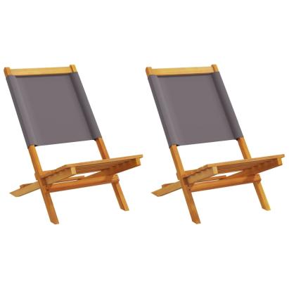 Scaune de grădină 2 buc., antracit, lemn masiv acacia și textil GartenMobel Dekor
